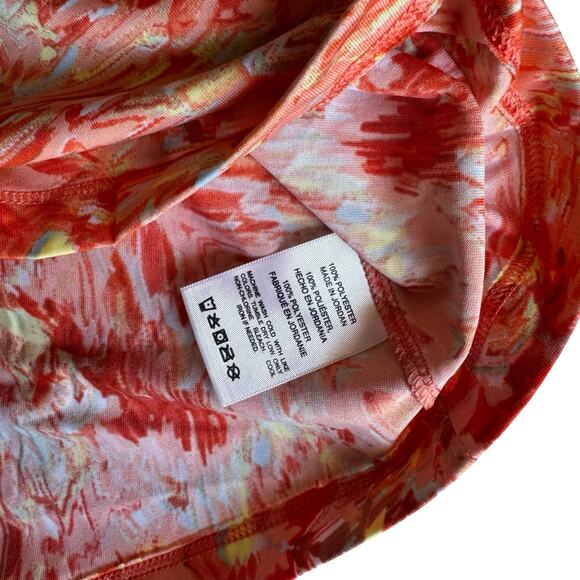 Soffe Women’s Racerback Tank Top M Red Abstract Print Stretchy Activewear - Picture 5 of 7